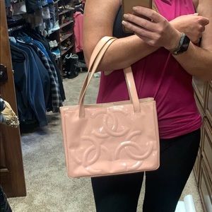 Chanel patent leather pink bag
